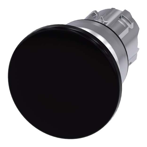 Siemens 3SU1050-1BD10-0AA0 Pilzdrucktaster 22mm rund Metall hochglanz schwarz 40mm