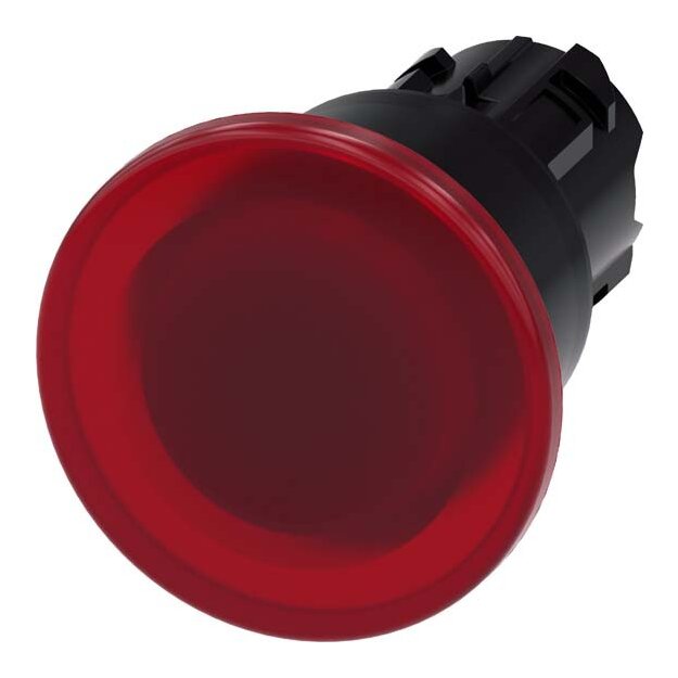 Siemens 3SU1001-1BA20-0AA0 Pilzdrucktaster beleuchtet 22mm rund Kunststoff rot 40mm