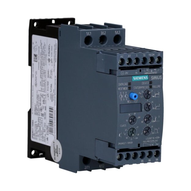 Siemens 3RW4027-1BB04 Sanftstarter S0 32A 15kW/400V 40 Grad AC200-480V AC/DC24V