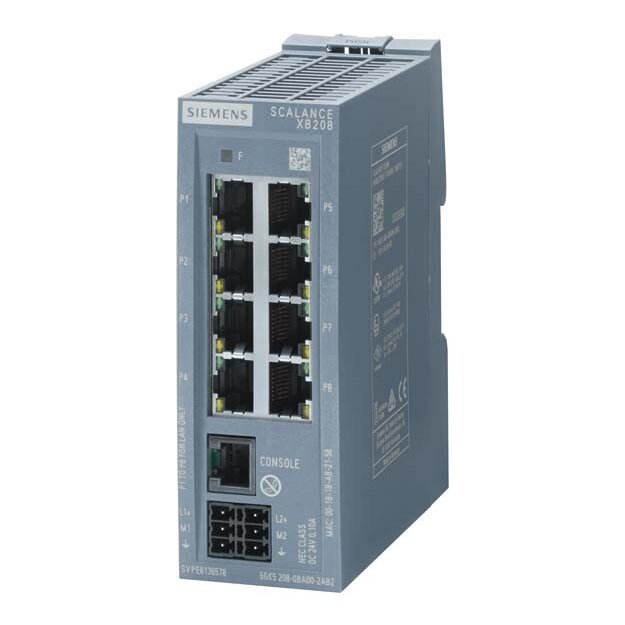 Siemens 6GK5208-0BA00-2AB2 SCALANCE XB208 Managed Layer 2 Switch 8x RJ45 DEF: PN IO