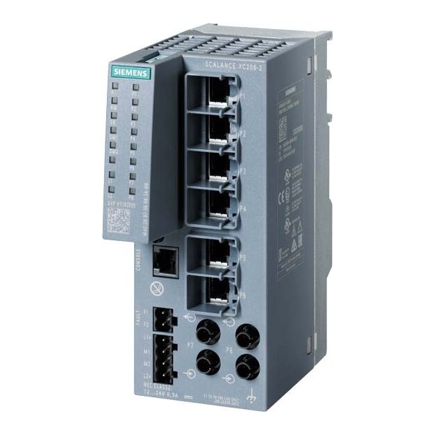 Siemens 6GK5206-2BB00-2AC2 SCALANCE XC206-2 Managed Layer 2 Switch 6x RJ45 2x Multimode ST/BFOC