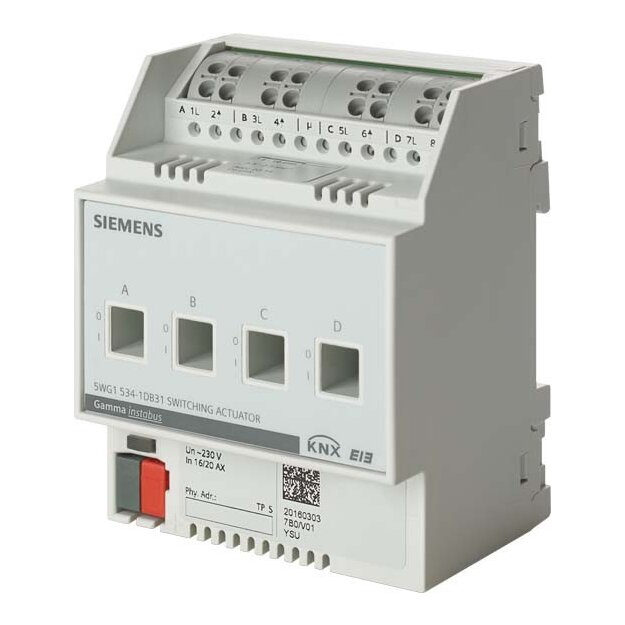 Siemens 5WG1532-1DB31 Schaltaktor N532D31 4 x AC 230V 10 AX (16A AC 1)