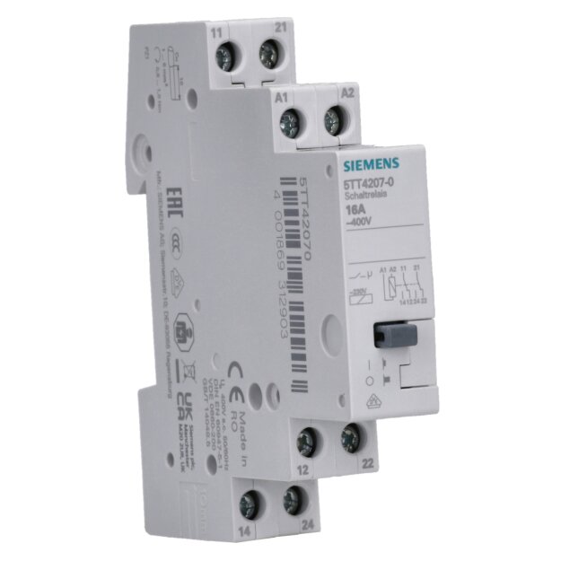 Siemens 5TT4207-0 Schaltrelais mit 2 Wechslern Kontakt für AC 230V 16A Ansteuerung AC 230V