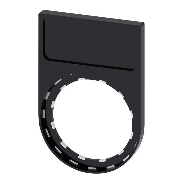 Siemens 3SU1900-0AG10-0AA0 Schildträger flach abgerundet schwarz für Bezeichnungsschild 12,5x 27mm
