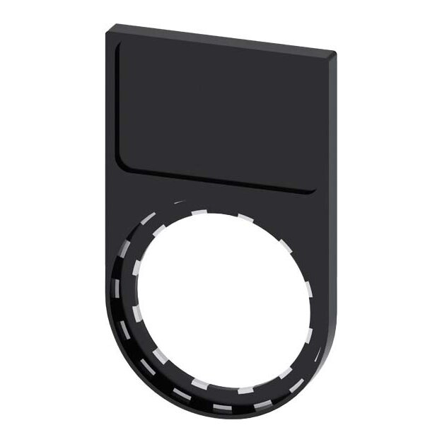 Siemens 3SU1900-0AH10-0AA0 Schildträger flach abgerundet schwarz für Bezeichnungsschild 17,5x 27mm
