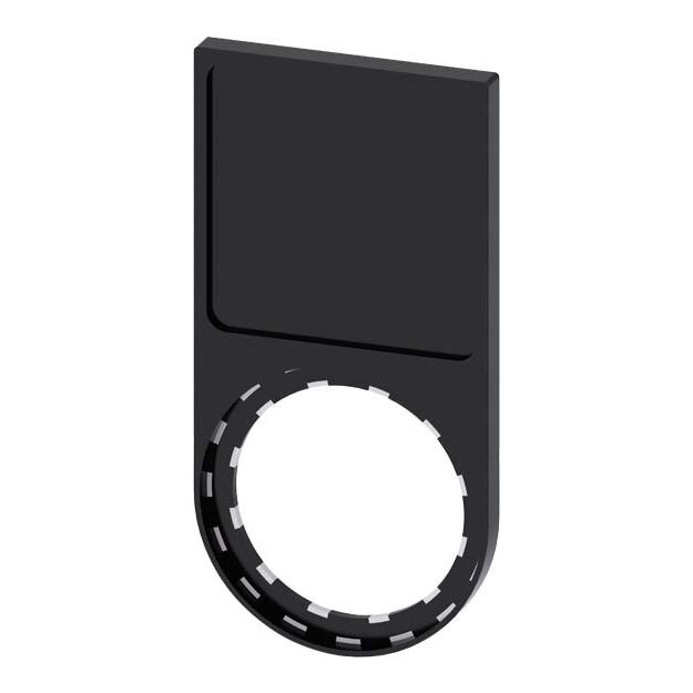 Siemens 3SU1900-0AJ10-0AA0 Schildträger flach unten abgerundet schwarz für Bezeichnungsschild 27x 27mm