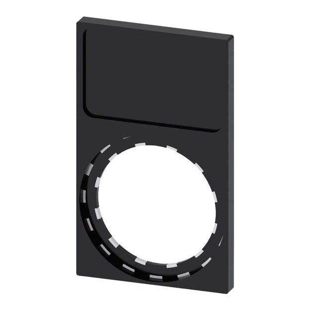 Siemens 3SU1900-0AP10-0AA0 Schildträger Rahmen unten eckig schwarz für Bezeichnungsschild 17,5x 27mm