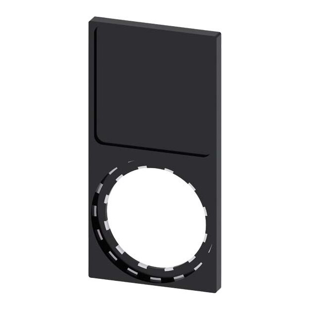 Siemens 3SU1900-0AQ10-0AA0 Schildträger Rahmen unten eckig schwarz für Bezeichnungsschild 27x 27mm