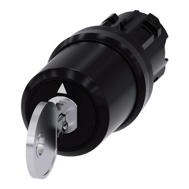 Siemens 3SU1000-5BL11-0AA0 Schlüsselschalter Siemens 22mm rund Kunststoff Schlüsselabzug I+O+II