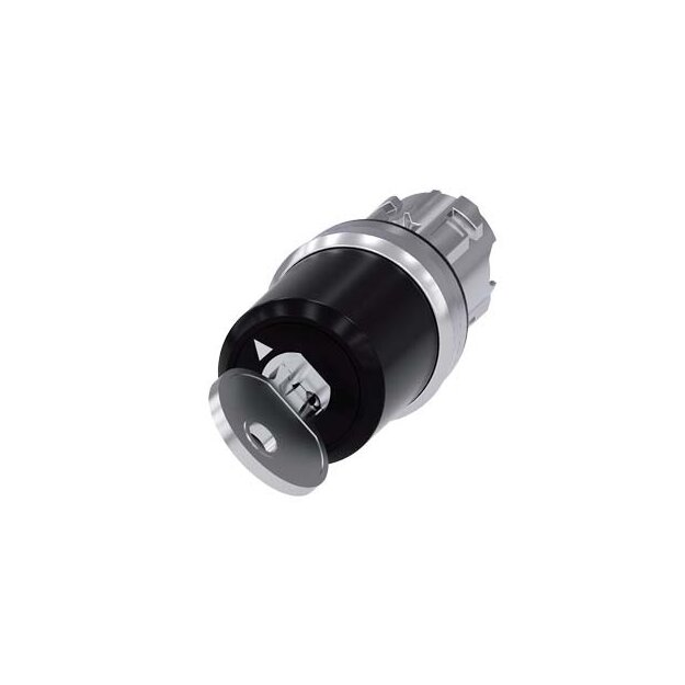 Siemens 3SU1050-5BF11-0AA0 Schlüsselschalter Siemens 22mm rund Metall hochglanz Schlüsselabzug O+I