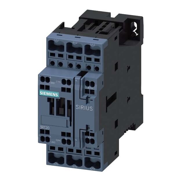 Siemens 3RT2024-2BB40 Schütz AC-3 12 A/5,5 kW/400V 3-polig DC 24V 1S+1Ö Federzuganschluss