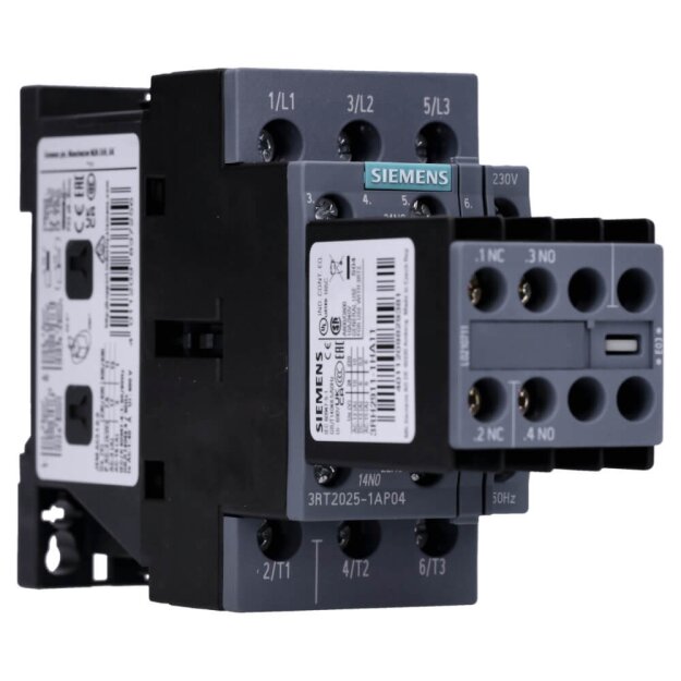Siemens 3RT2025-1AP04 Schütz AC-3 17 A/7,5 kW/400V 3-polig AC 230V/50Hz 2S+2Ö Schraubanschluss