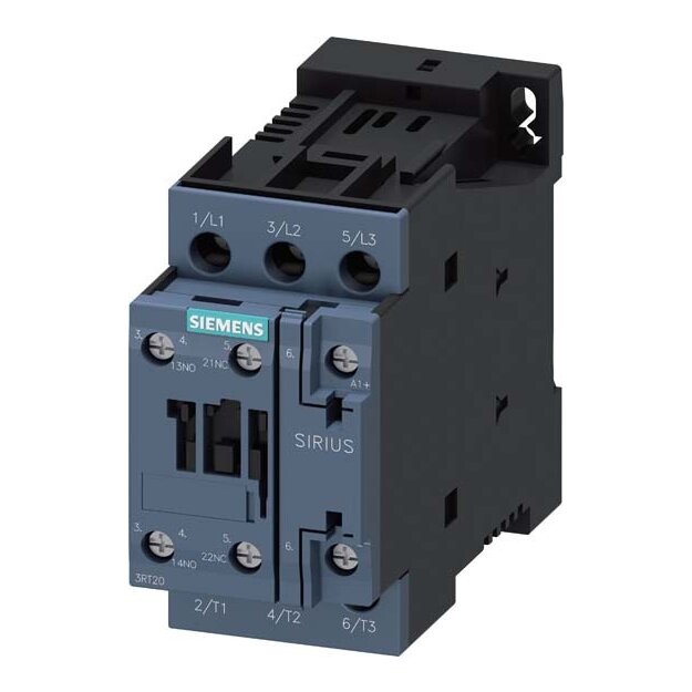 Siemens 3RT2025-1BB40 Schütz AC-3 17 A/7,5 kW/400V 3-polig DC 24V 1S+1Ö Schraubanschluss