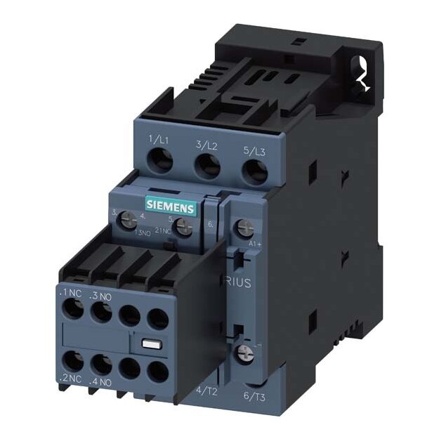 Siemens 3RT2026-1BB44 Schütz AC-3 25 A/11 kW/400V 3-polig DC 24V 2S+2Ö Schraubanschluss