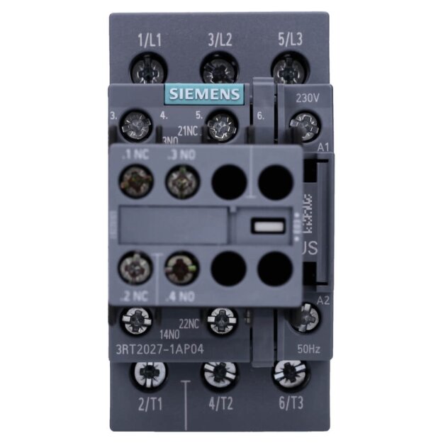 Siemens 3RT2027-1AP04 Schütz AC-3 32 A/15 kW/400V 3-polig AC 230V/50Hz 2S+2Ö Schraubanschluss