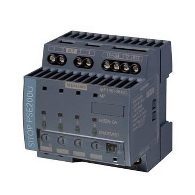 Siemens 6EP1961-2BA21 Selektivitätsmodul SITOP PSE200U DC 24 V/4 x 3 10 A mit Summenmeldekontakt