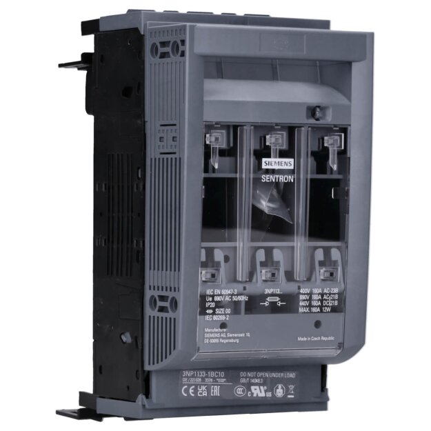 Siemens 3NP1133-1BC10 Sicherungslasttrennschalter 3NP1 3-polig NH00 160 A für