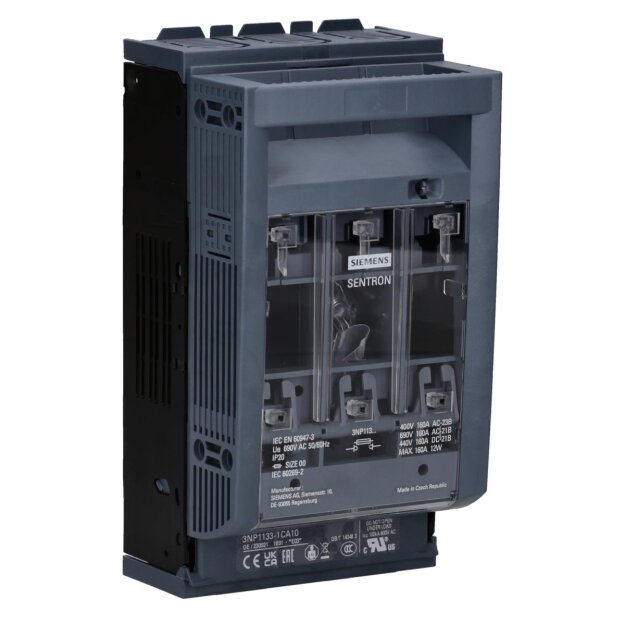 Siemens 3NP1133-1CA10 Sicherungslasttrennschalter 3NP1 3-polig NH00 160 A für Aufbau und
