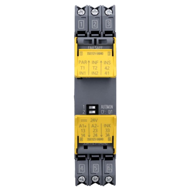 Siemens 3SK1121-1AB40 SIRIUS Sicherheitsschaltgerät Grundgerät advanced Reihe Relais-Freigabekreise