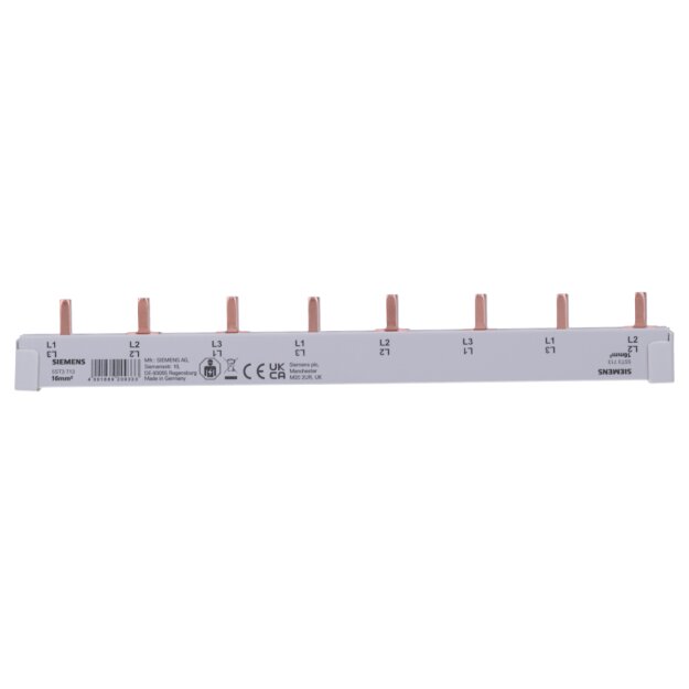 Siemens 5ST3713 Stiftsammelschiene berührungssicher 16mm2 3x 1-phasig+HS 214mm lang schneidbar