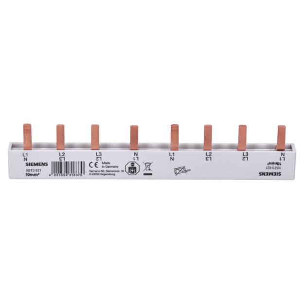Siemens 5ST3621 Stiftsammelschiene 10mm2 Anschluss: 2x 4-phasig berührungssicher