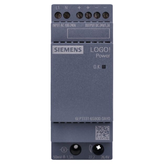 Siemens 6EP3331-6SB00-0AY0 Stromversorgung LOGO!Power 1-phasig DC 24 V/1,3 A