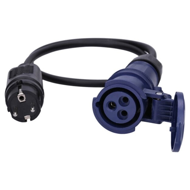 Voxura CEE-Adapterleitung Schuko-Stecker CEE-Kupplung H07RN-F 3x1,5 IP44 1m