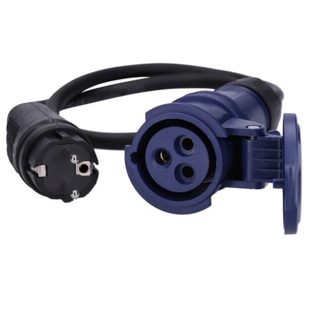 Voxura CEE-Adapterleitung Schuko-Stecker CEE-Kupplung H07RN-F 3x2,5 IP44 1m