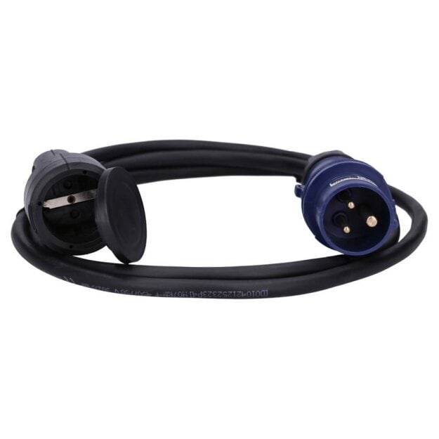 Voxura CEE-Adapterleitung Schuko-Kupplung CEE-Stecker H07RN-F 3x2,5 IP44 2m