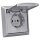 Busch-Jaeger Allwetter 44 Set: 1x SCHUKO Steckdose mit Klappdeckel 20 EUGK-33-101 IP 44 + 1-fach Rahmen 2101-33 Alusilber