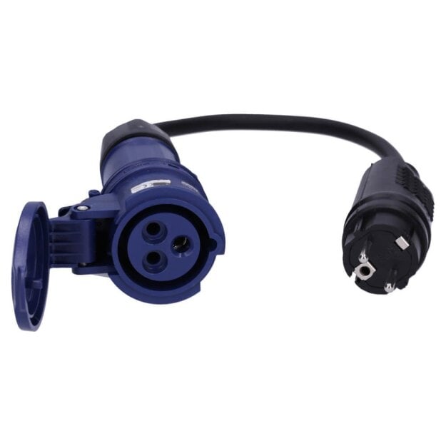 Voxura CEE-Adapterleitung Schuko-Stecker CEE-Kupplung H07RN-F 3x1,5 IP44 0,5m