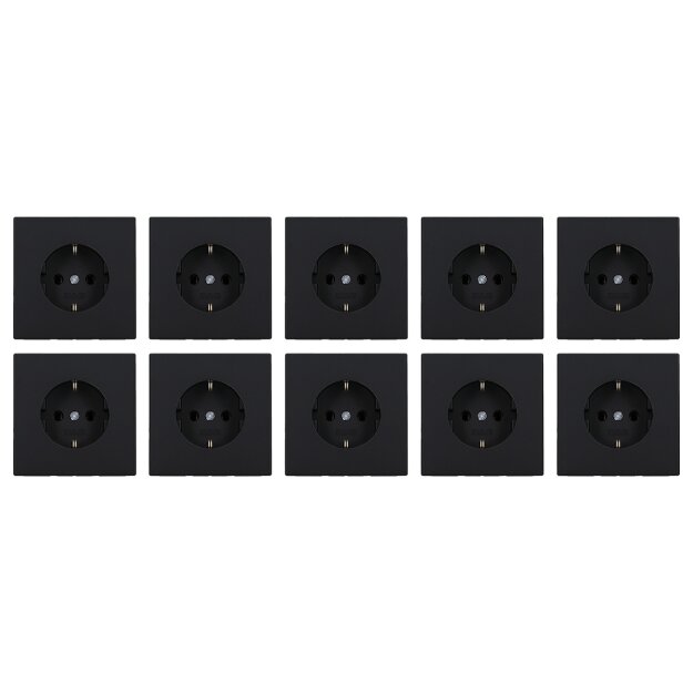 10x Jung LS1520SWM SCHUKO Steckdose (Duroplast) Graphitschwarz Matt Serie LS