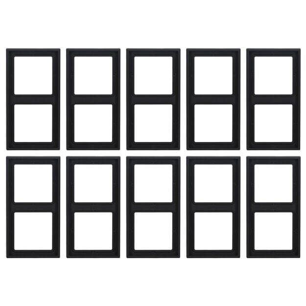 10x Jung LS982SWM Rahmen 2-fach Graphitschwarz Matt Serie LS