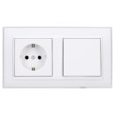 Gira Set: Steckdose 418803 + Wechselschalter 010600 +...