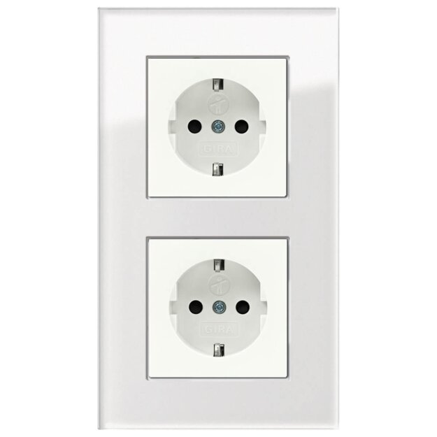 Gira Set: 2x Steckdose 445303 + 2fach Rahmen 021212
