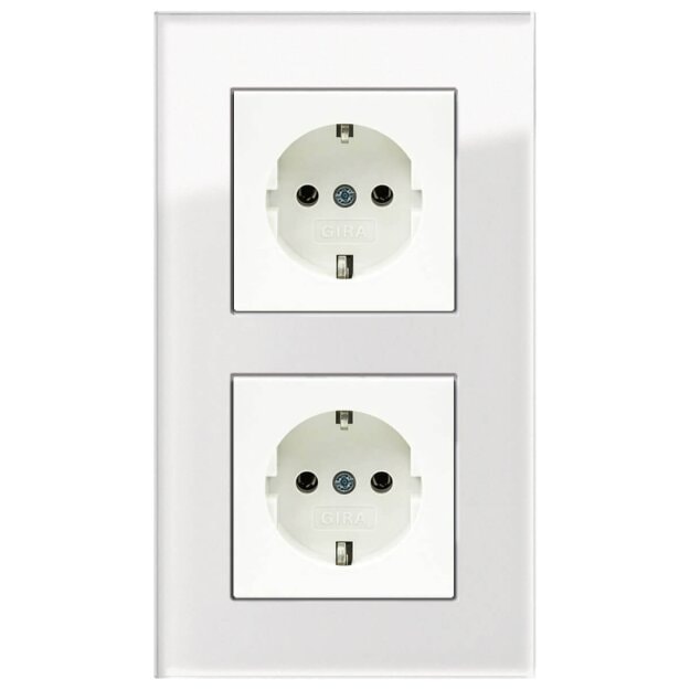 Gira Set: 2x Steckdose 418803 + 2fach Rahmen 021212