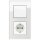 Gira Set: Steckdose 445303 + Wippschalter 010600 + 1fach Rahmen 021212 + Wippe 029603