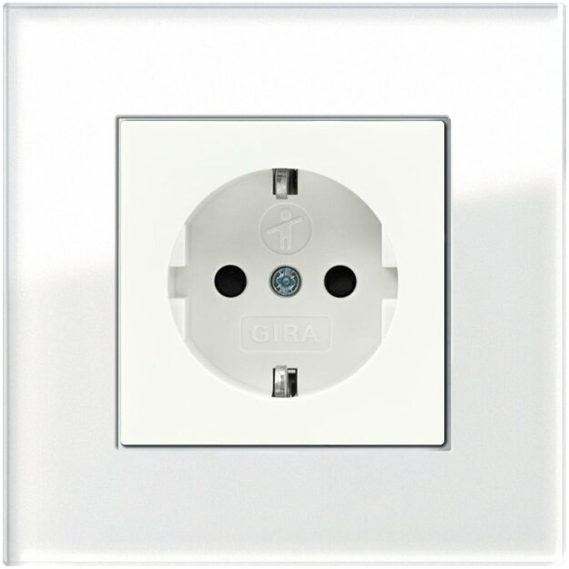 Gira Set: Steckdose 445303 + 1fach Rahmen 021112