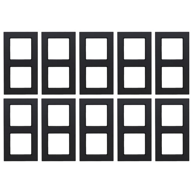 10x Jung A5582BFSWM Rahmen 2-fach A 550 Graphitschwarz Matt Serie A