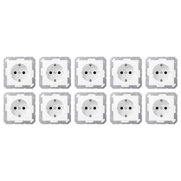 Jung A1520BFWWM Schuko® Steckdose (Thermoplast bruchsicher) Schneeweiß Matt Serie A Flow (10er)