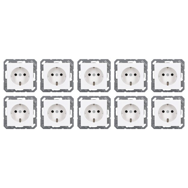 Jung A1520BFWWM Schuko® Steckdose (Thermoplast bruchsicher) Schneeweiß Matt Serie A Flow (10er)
