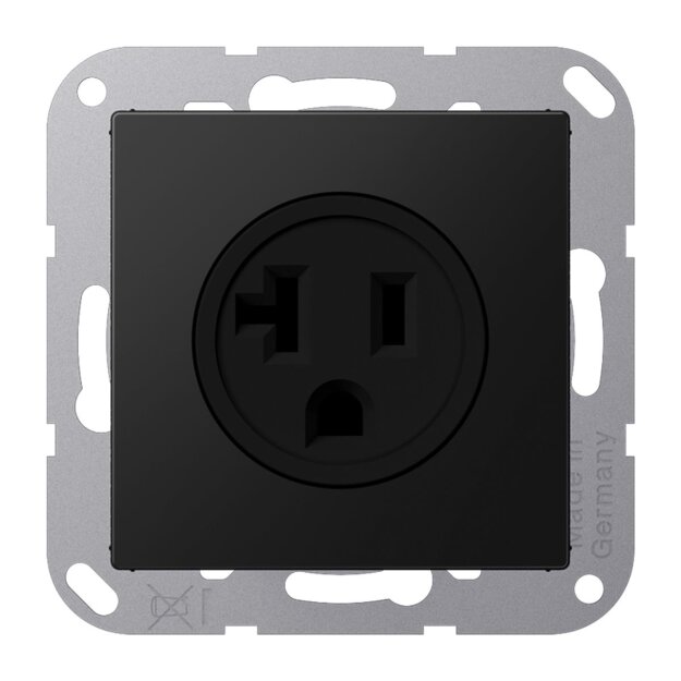 Jung A521-20SWM US-NEMA-Steckdose Serie A/AS Thermoplast bruchsicher Graphitschwarz Matt