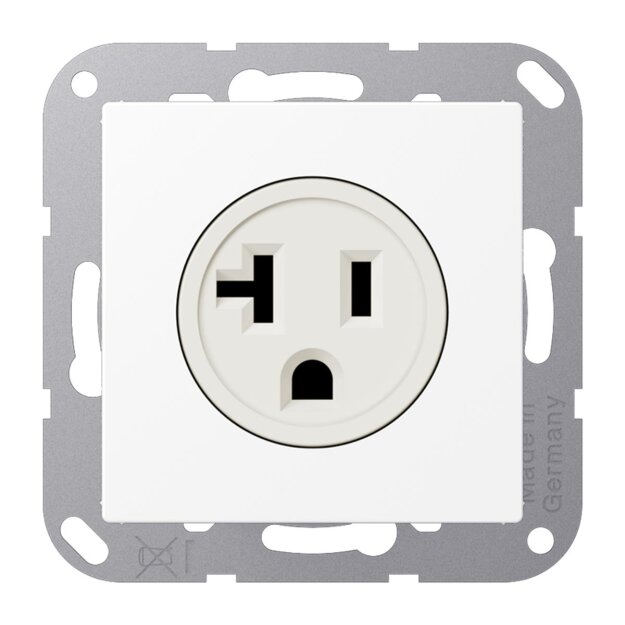 Jung A521-20WWM US-NEMA-Steckdose Serie A/AS Thermoplast bruchsicher Schneeweiß Matt