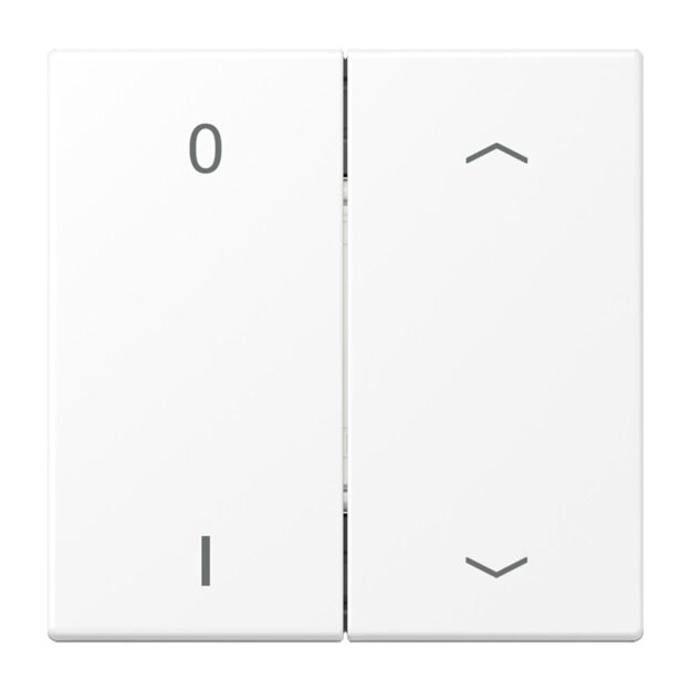Jung ENOLS995P01WWM EnOcean Funk-Wandsender 4-kanalig mit Symbol 01 Pfeil Serie LS Thermoplast bruchsicher Schneeweiß Matt