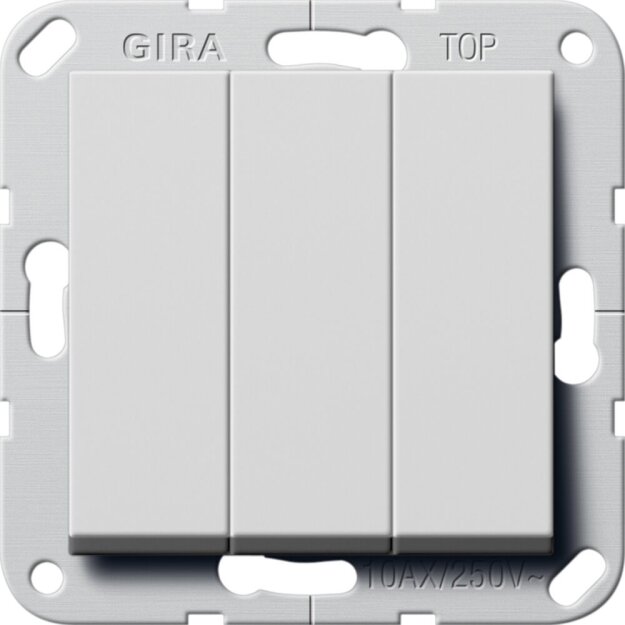 Gira 2830015 Wippschalter BS 3-fach Aus System 55 Grau Matt