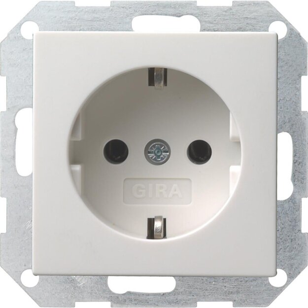 Gira 281003 Schuko SH Shutter PE 6 mm² System 55 Reinweiß