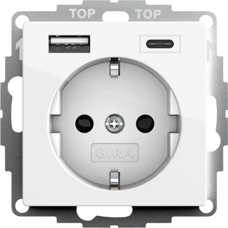 Gira 245903 SCHUKO Steckdose mit USB A und USB C