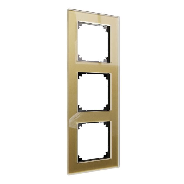 Merten MEG4030-2341 Echtglasrahmen 3-fach Gold M-Plan