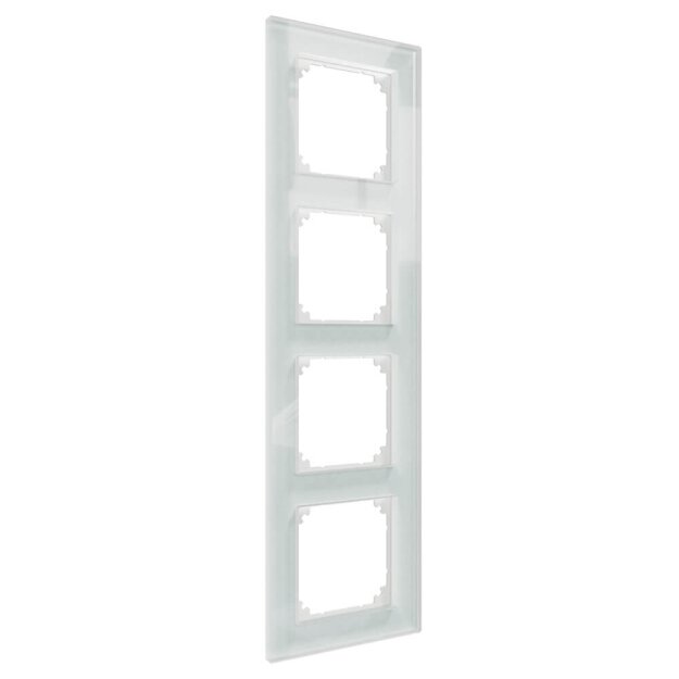 Merten MEG4040-2320 Echtglasrahmen 4-fach Kristallweiß M-Plan