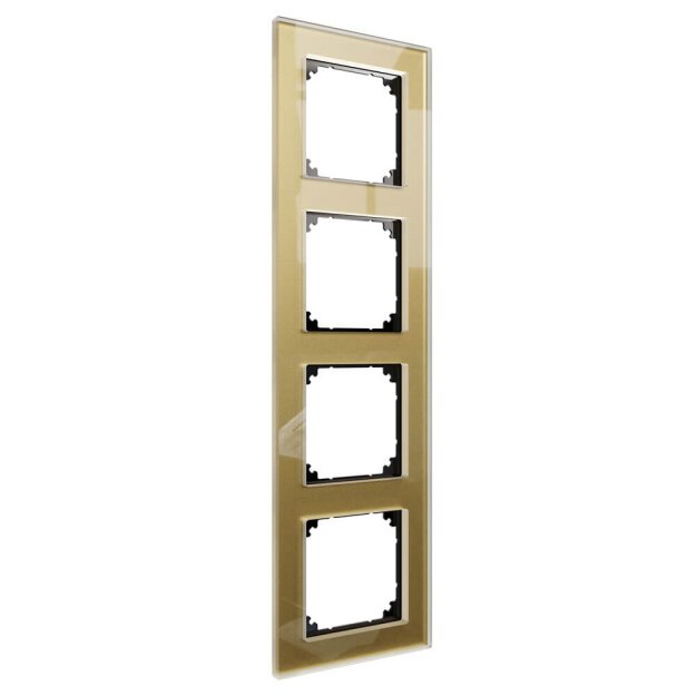 Merten MEG4040-2341 Echtglasrahmen 4-fach Gold M-Plan